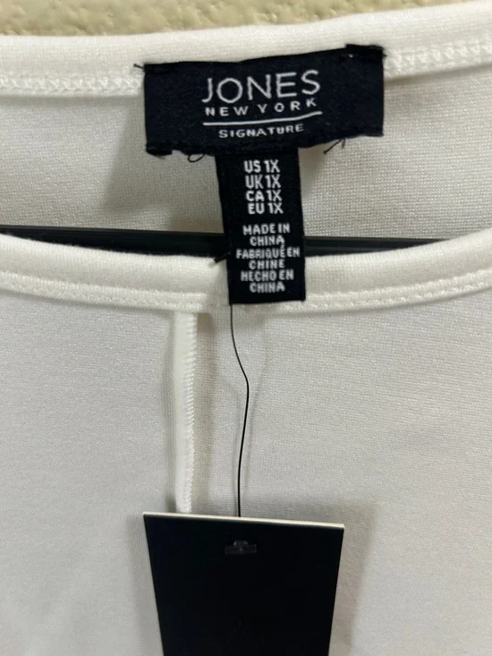 Jones New York Cream Relaxed Crewneck Tunic - Picture 2 of 4